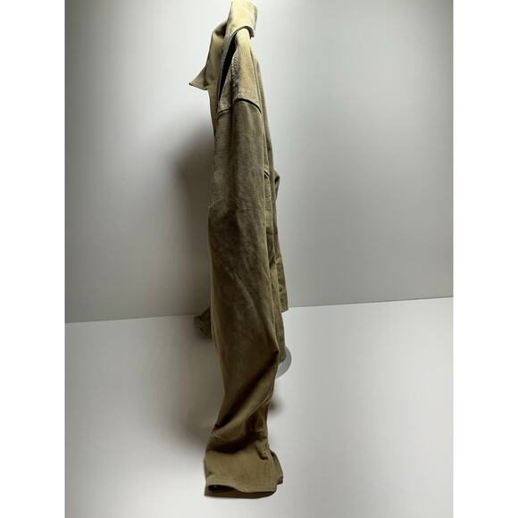 Live A Little Women’s Suede Leather Moto Jacket Size Medium Chartreuse Lined - Picture 8 of 9